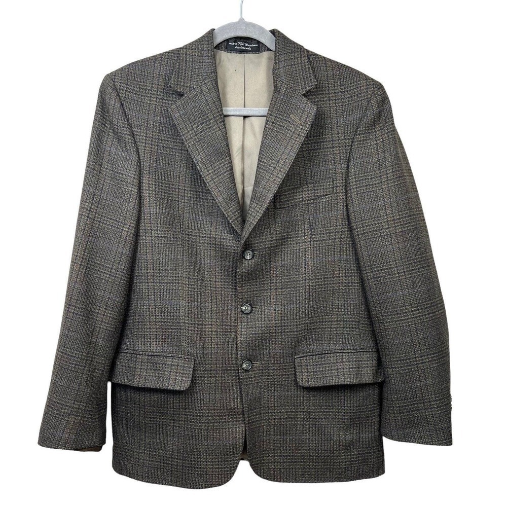 Andrew Fezza Blazer Sports Coat Lambswool Lined Ventless Flap Pockets Men Sz S38